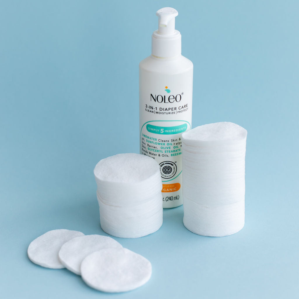 organic cotton rounds and noleo diaper care