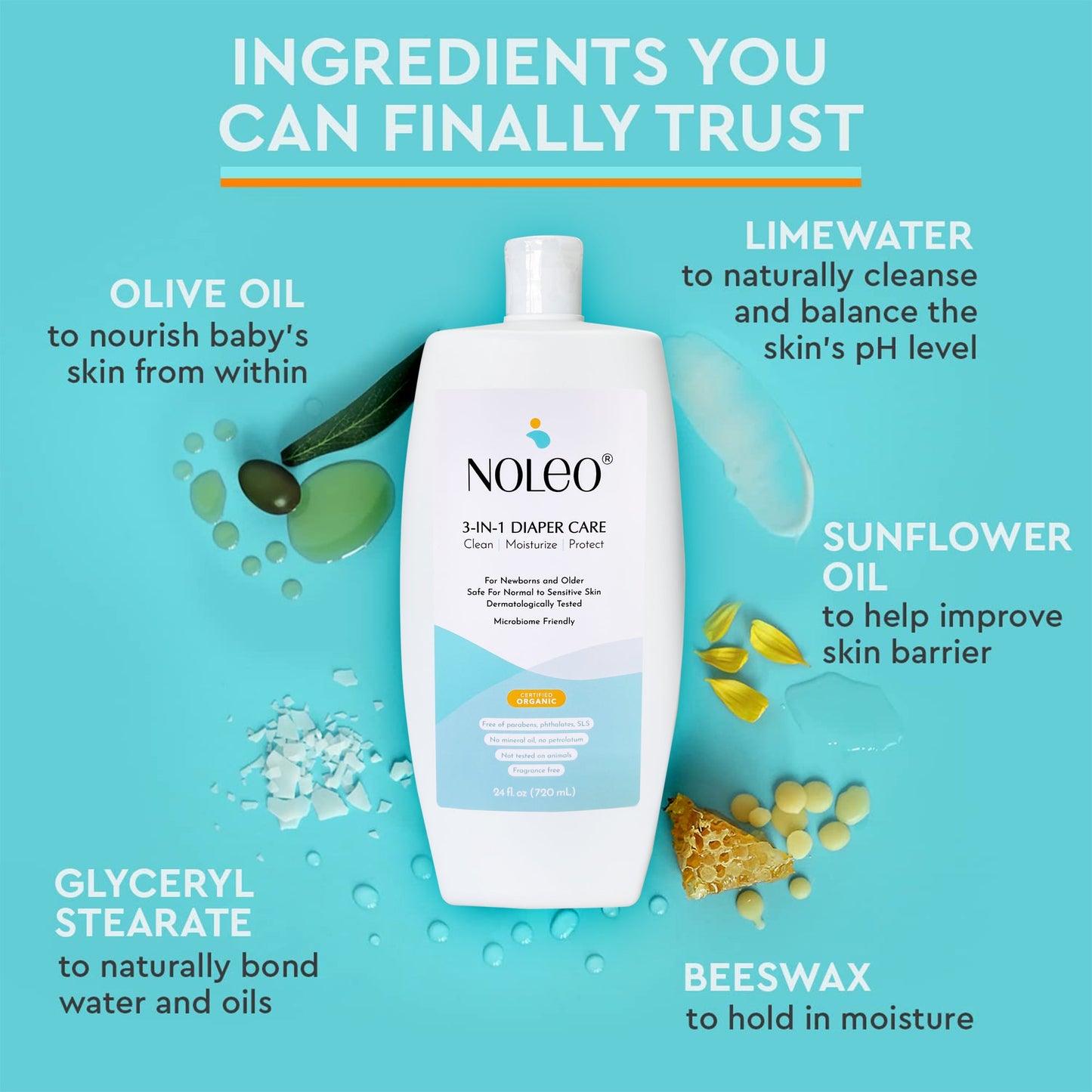 3-in-1 Diaper Care Cleansing Barrier Cream - Value Size (24 oz)